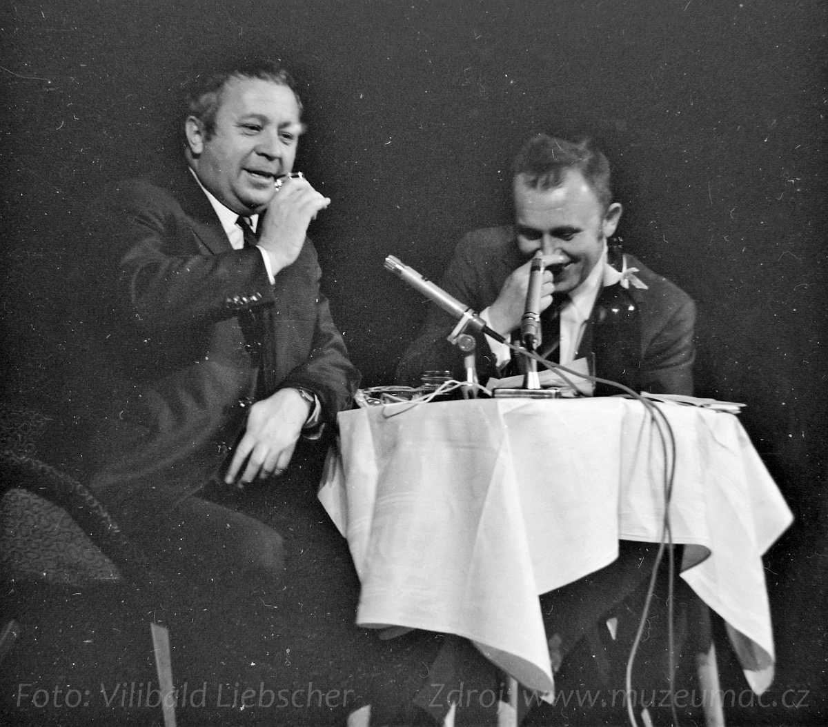 Miroslav Horníček a Ivo Niderle při vystoupení v Děčíně